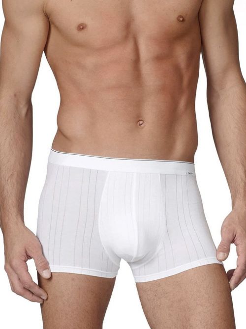 Pure & Striped 25067 - 25217 boxer fabric with drop needle, white CALIDA