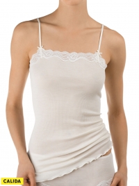 Richesse Lace 11290 Wool and silk top with adjustable straps, cream white