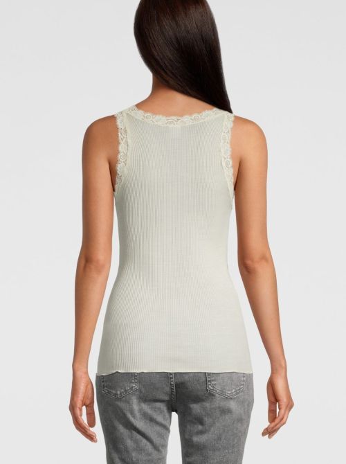 Wool and silk top, champagne