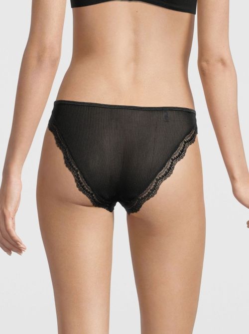 Silk and lace  briefs, black