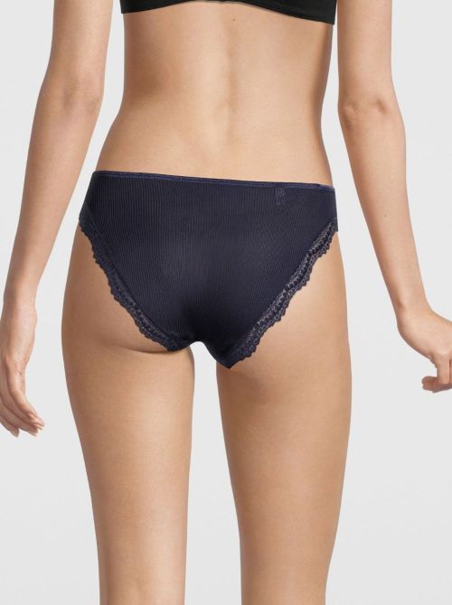 Silk and lace  briefs, blue