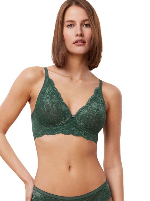 Amourette Charm T N03 bralette without underwire, smoky green