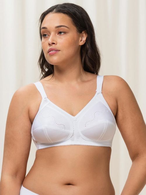 Doreen + Cotton 01 N non-wired bra, white TRIUMPH