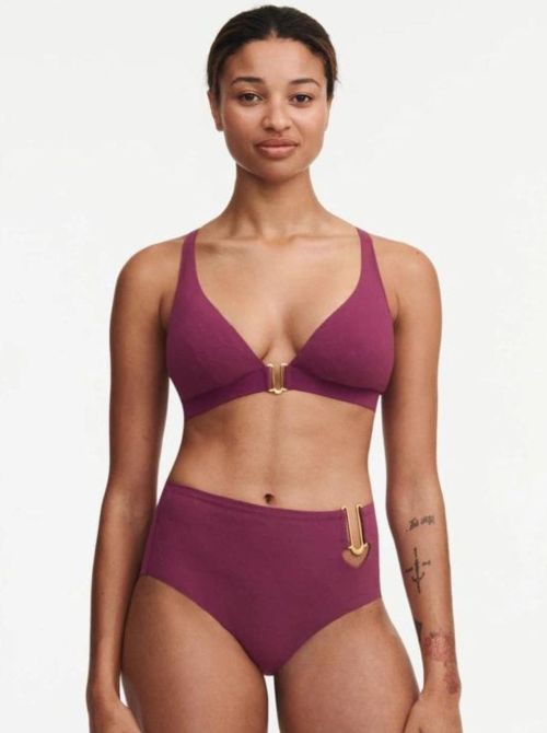Glow highwaisted bikini briefs, purple