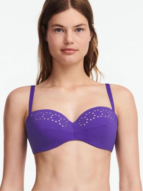 Pure Solar bikini balcony bra, violet CHANTELLE