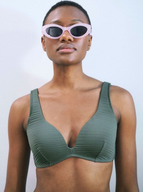 Summer Expression P 02  bikini top, smoky green