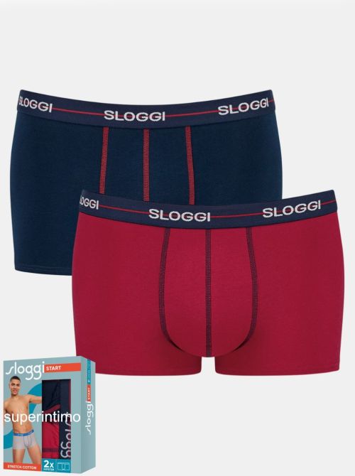 Sloggi Start Hip confezione da 2 boxer, rosso/blu SLOGGI