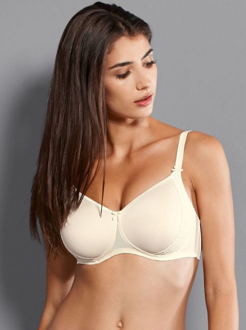 Lace Rose Non-underwired bra with padded cups, champagne