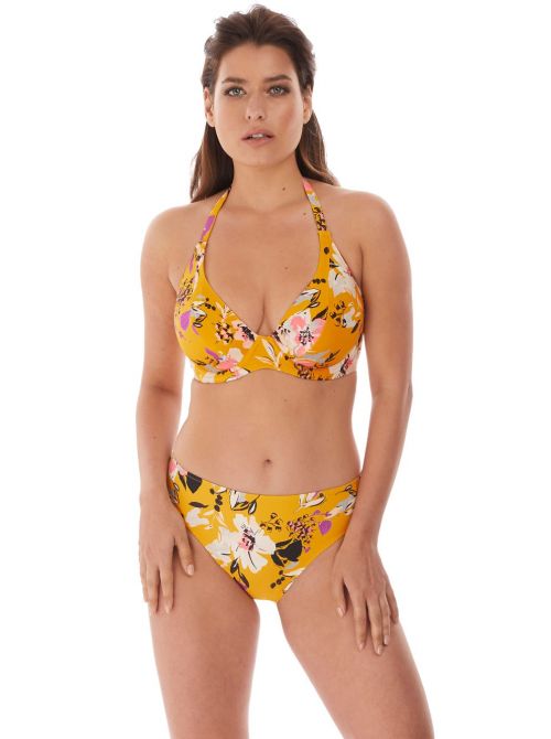 Florida Keys deep neck bikini top, yellow