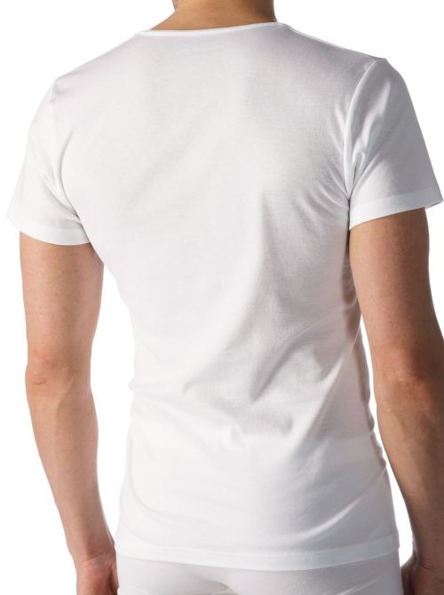 Casual Cotton half sleeve round neckline sweater, white
