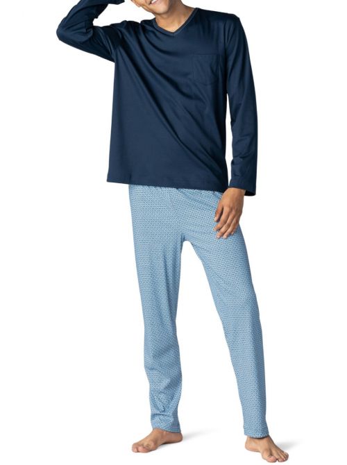 11381 San pedro V-neck pajamas, dark blue MEY