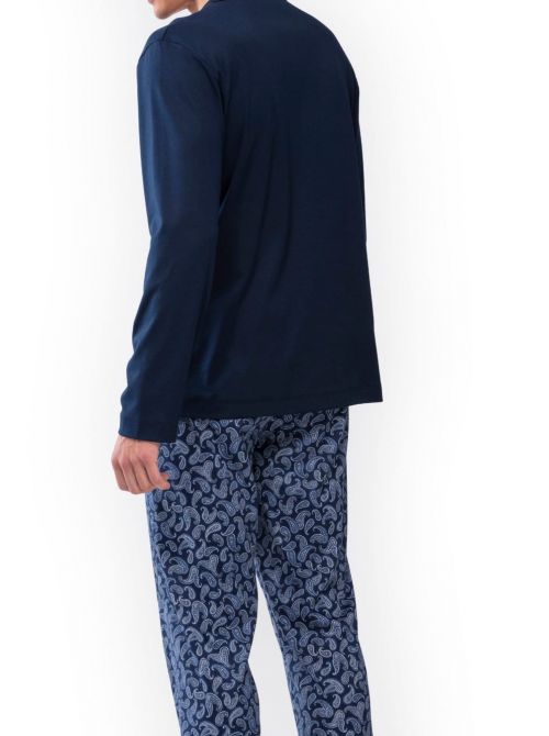 24481 Paisley V-neck pajamas, dark blue