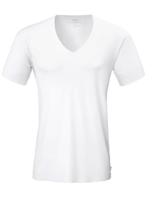 Clean Line V-shirt da uomo manica corta, bianco