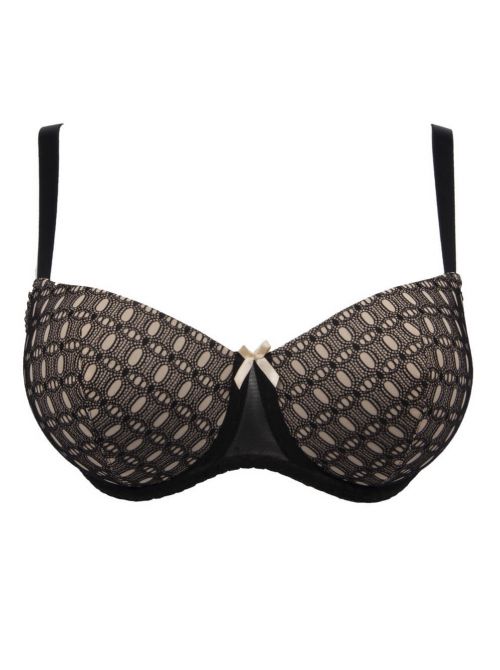 Sexy Resille underwired bra big sizes, black ANTIGEL