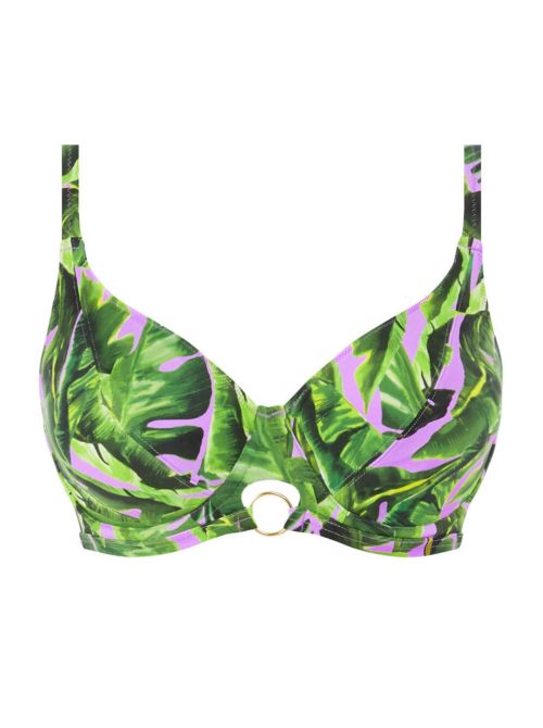 Jungle Oasis padded bikini bra, cassis
