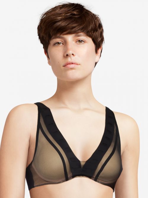 Accent low-cut wired bra, black CHANTAL THOMASS