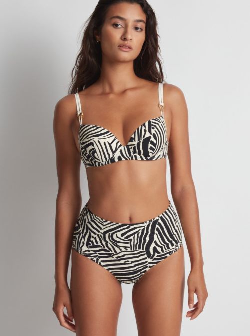 Savannah slip a vita alta per bikini, zebrato