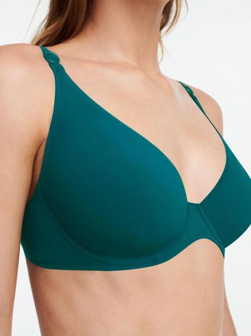 Authentic bikini bra, greenish blue CHANTELLE