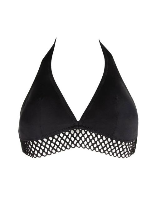 The double mix non-wired triangle bra, black ANTIGEL