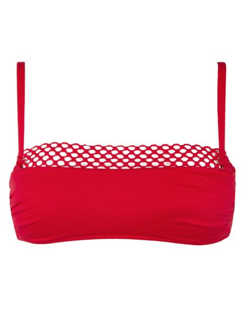 The double mix bandeau bra, red