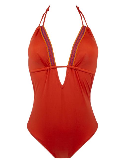 Ecocherie one piece swimsuit , orange brule ANTIGEL