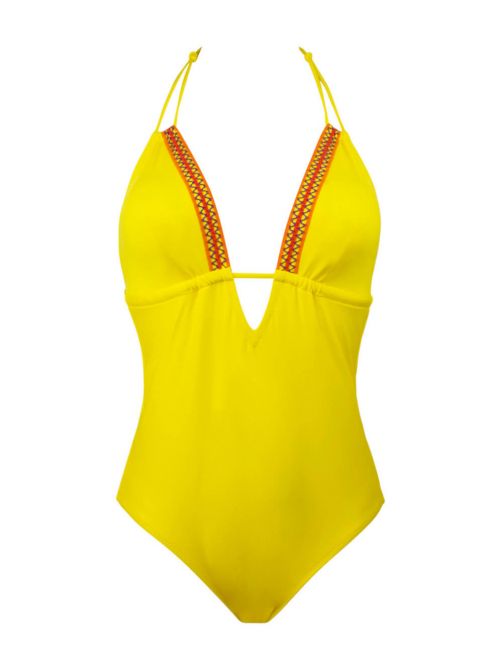 Ecocherie one piece swimsuit , yellow ANTIGEL